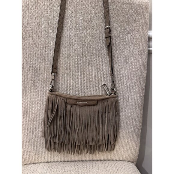Rebecca Minkoff Handbags - Rebecca Minkoff Taupe Suede Finn Crossbody Handbag Bag Purse